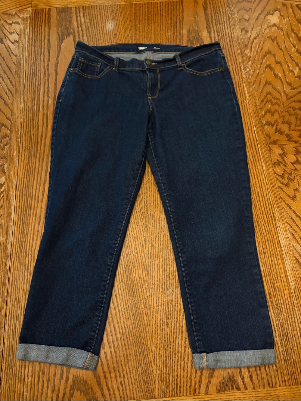 Old Navy Women Mid Rise Cuffed Jeans Dark Denim Size 10